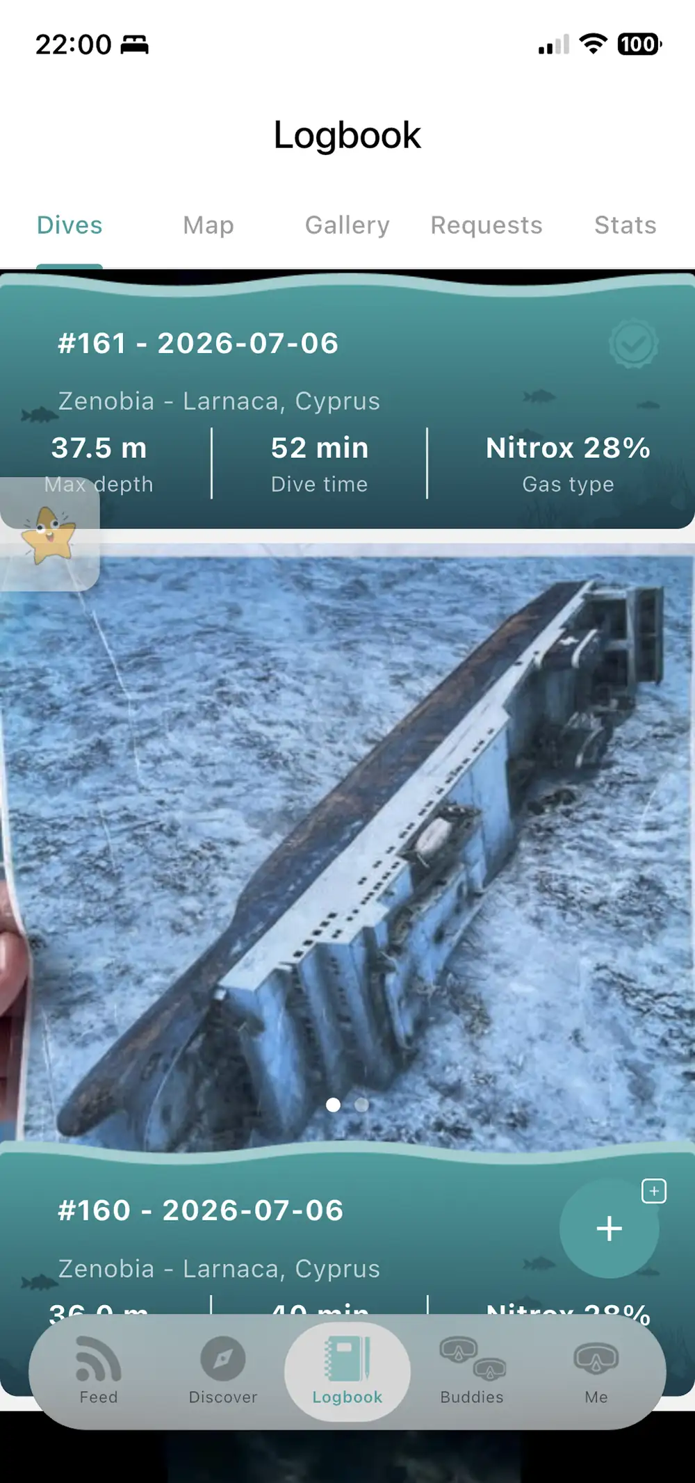 The whole dive, with photos — Blue Trails app