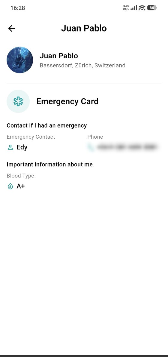 An emergency card