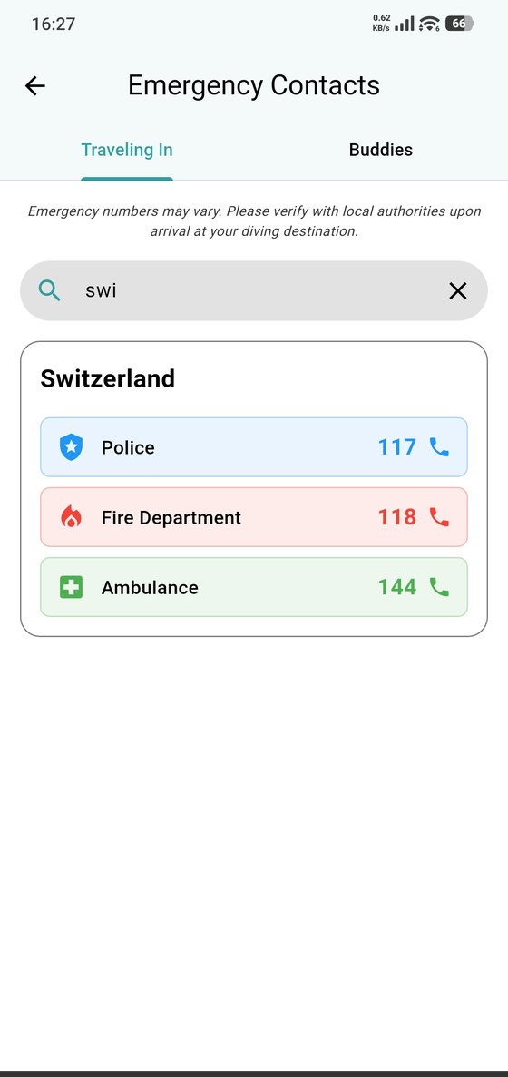 Local emergency numbers